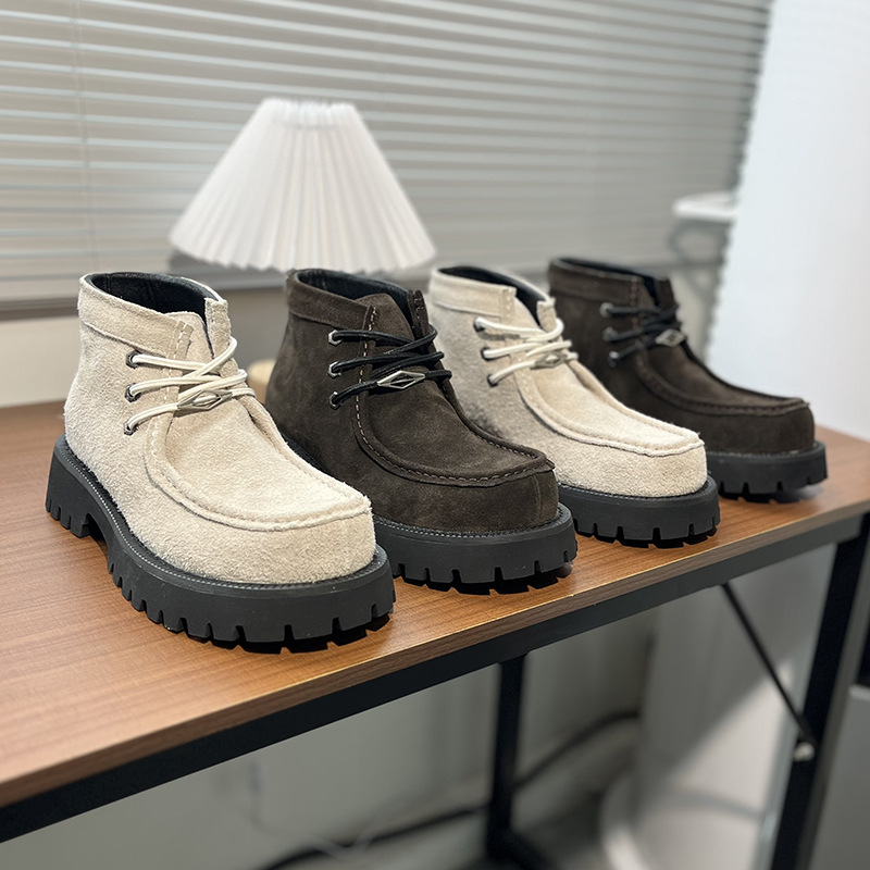 Men'S Shoes Quality Brands - Western Boots Man Platform Ankle Boots