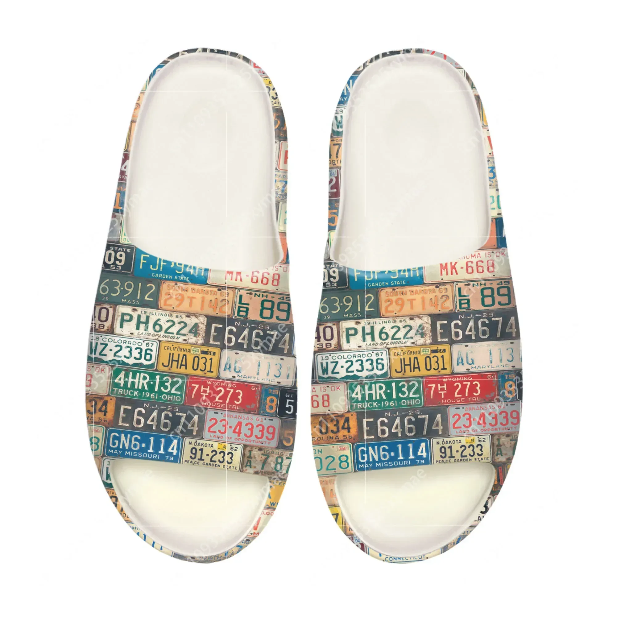 Men Shoes On - License Car Plate Number Soft Sole