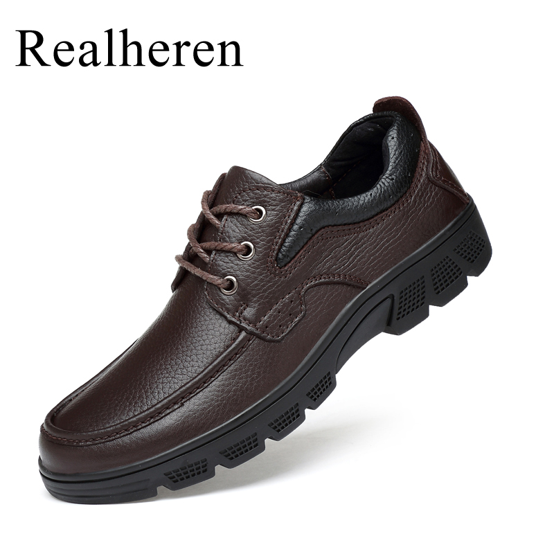 Men Shoes Boss - Autumn Winter Genuine Men's Leather Shoes