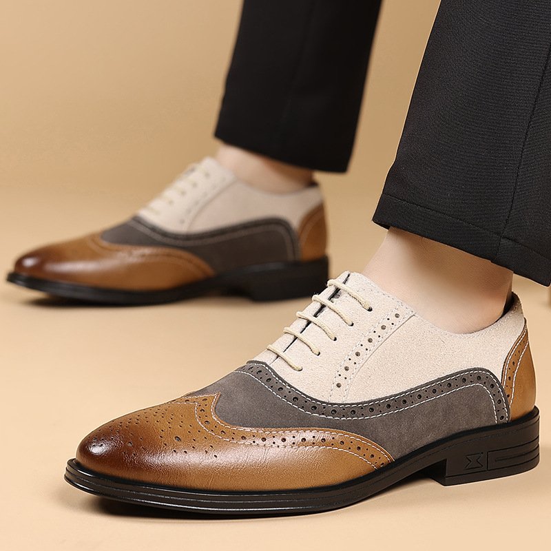 Men Shoes Boss - Luxury Men Dress Shoes Retro Brogue