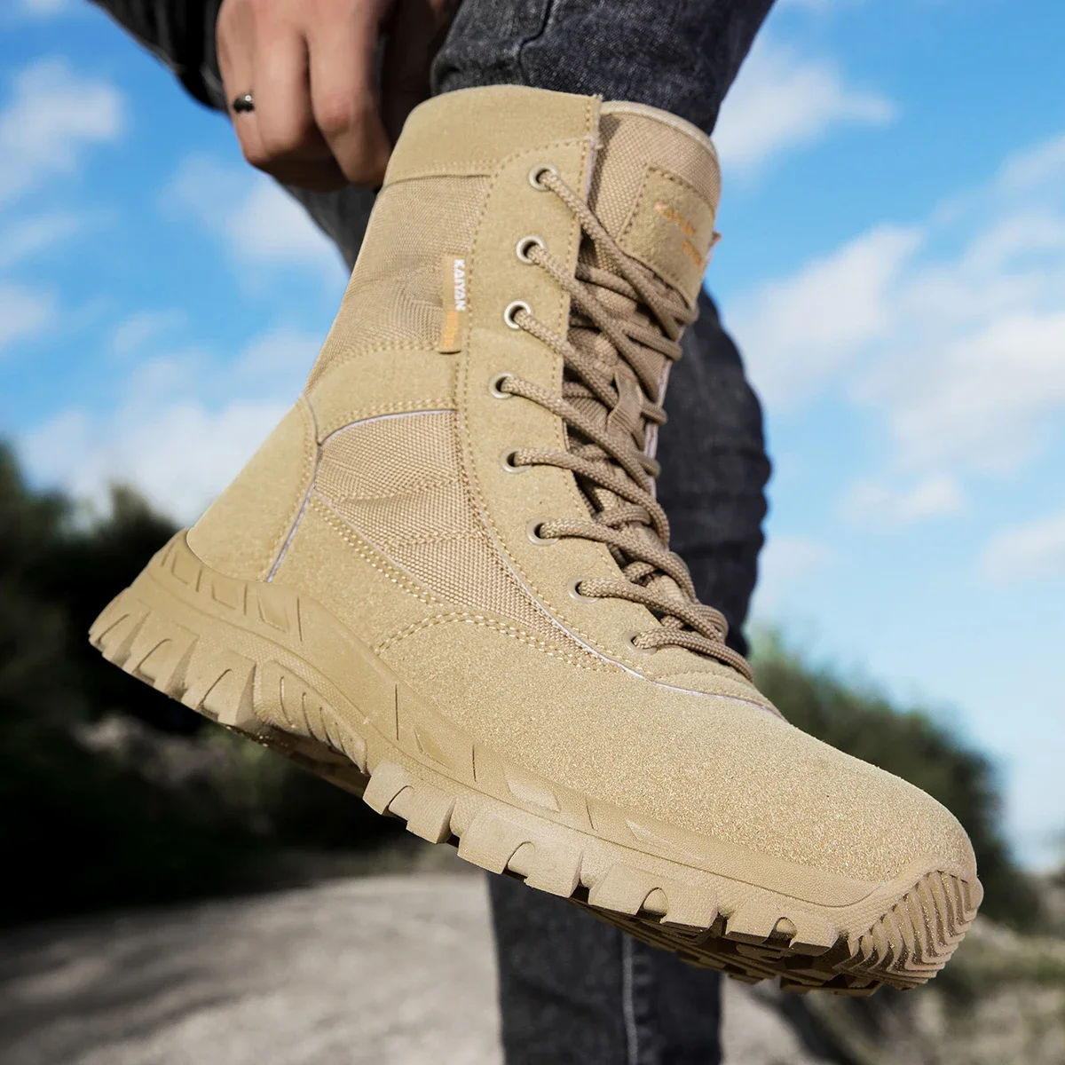 Men'S Shoes Hiking - Men's Outdoor Hiking Shoes High-top Leather