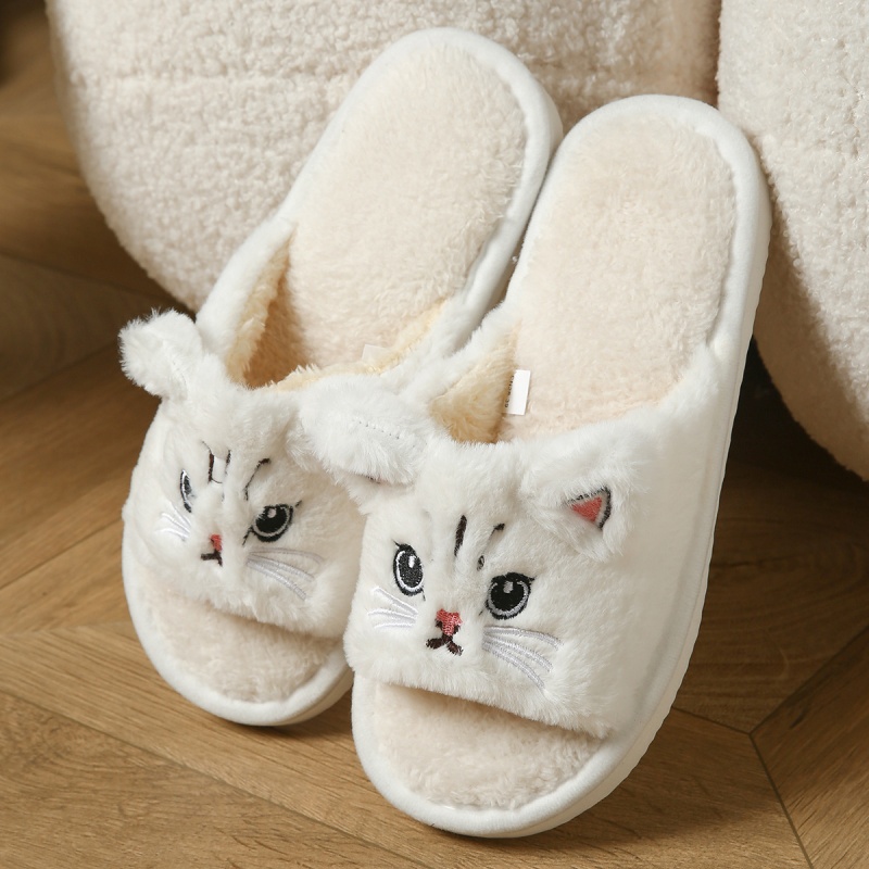 Flip Flop Beach Men - Cute Cat Plush Flip Flops For