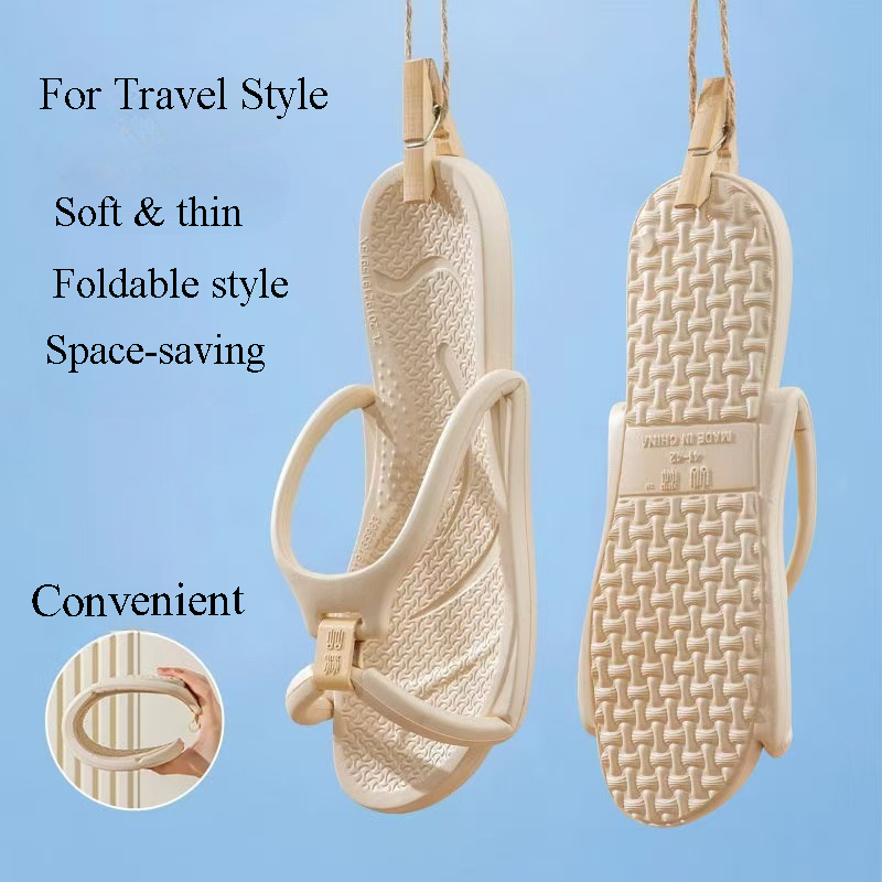 Flip Flop Beach Men - Foldable Travel Slippers Unisex EVA Flip