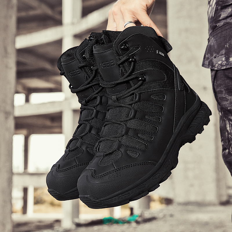 Men'S Shoes Hiking - Men Tactical Boots Lace Up Brand