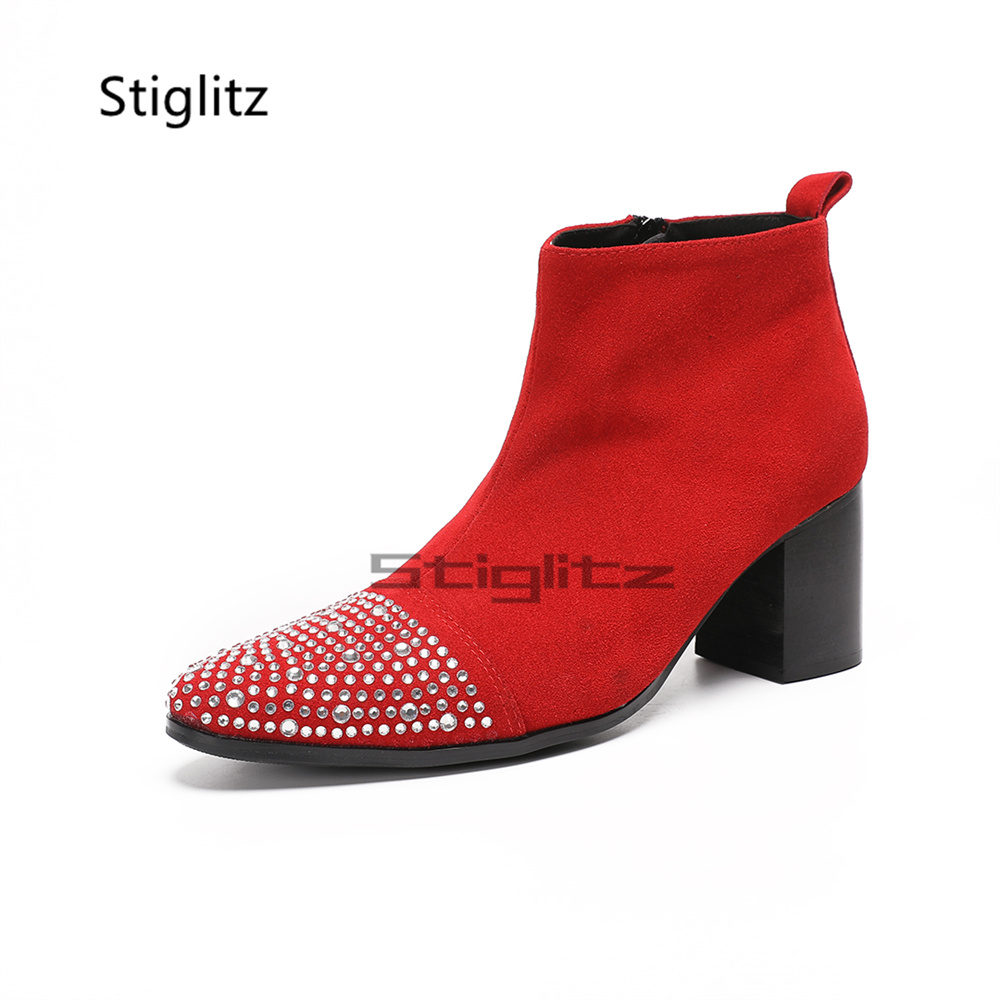 Rhinestone Pointed Toe Chelsea - Men Shoes For Wedding recension och pris