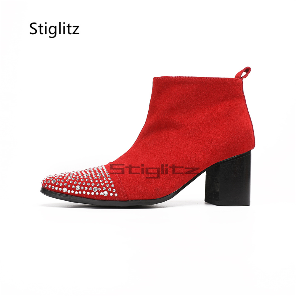 Rhinestone Pointed Toe Chelsea - Men Shoes For Wedding recension och pris