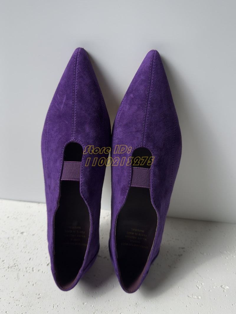 Purple Suede Pointy Toe Pumps  - Dress Shoe Pointed recension och pris