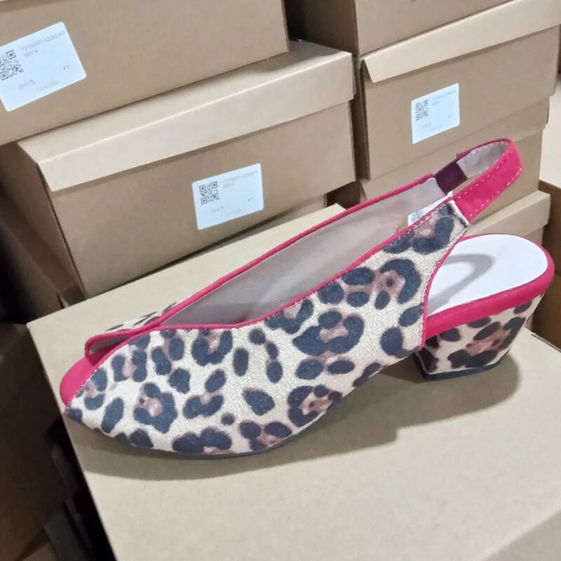 Leopard Print Peep Toe Slingba - Men Shoes On recension och pris