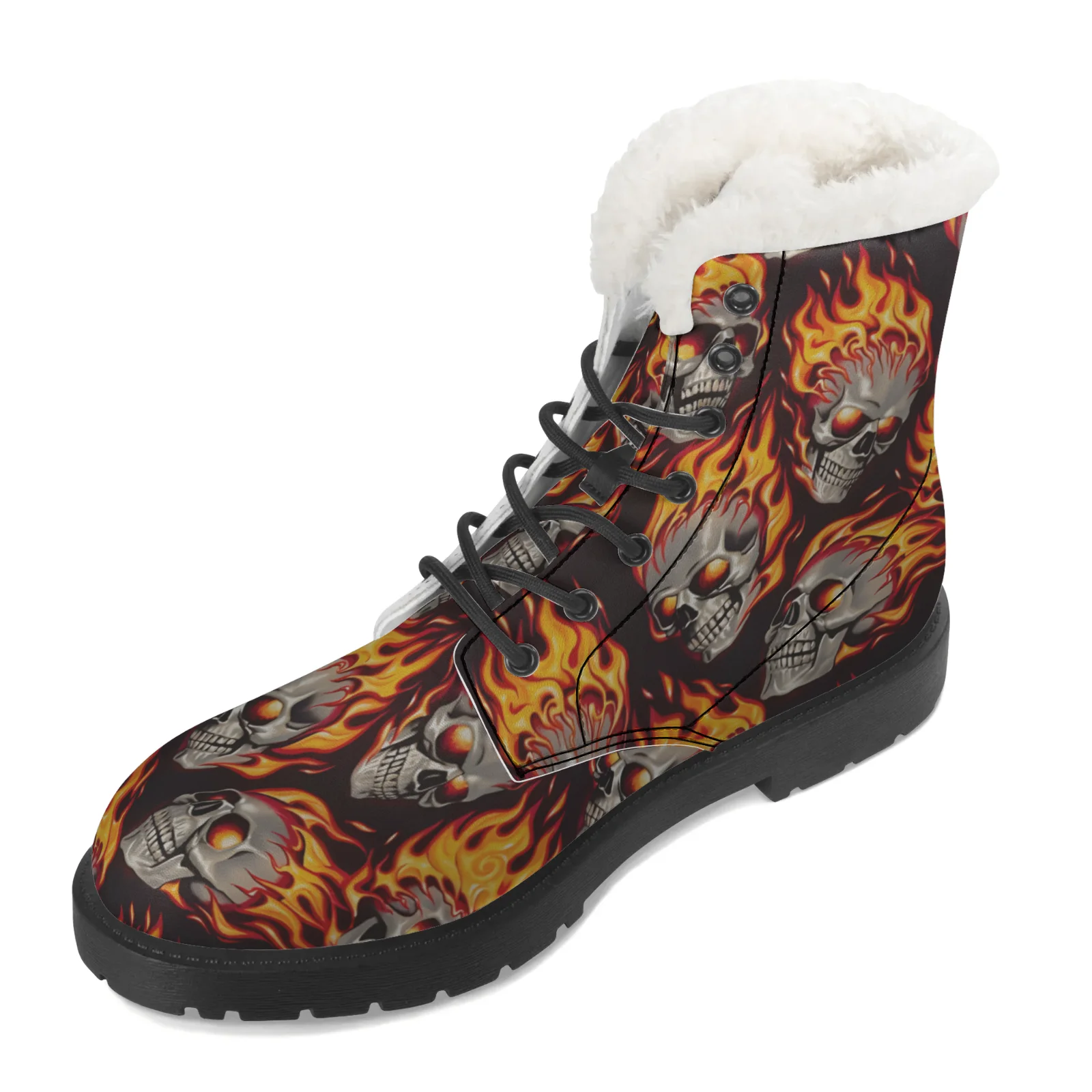 Fire Skull Patterns Snow Boots - Men Shoes Eu To Us recension och pris