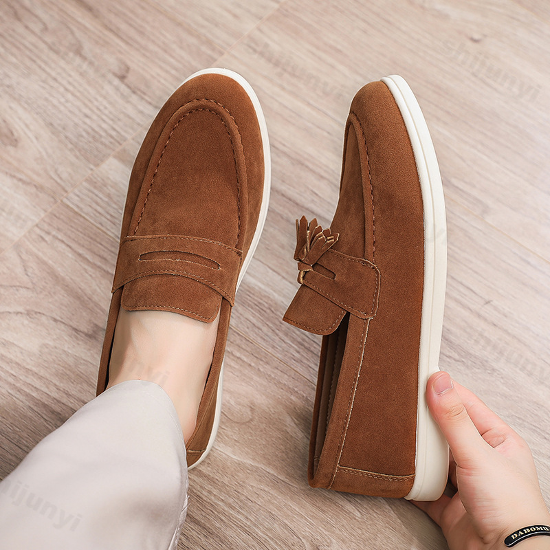Men Flat Loafers Frosted Suede - Men Shoes For Wedding recension och pris