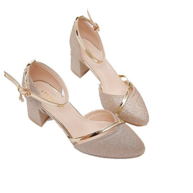 Women's Glitter Chunky Block H - Dress Shoe Pointed recension och pris