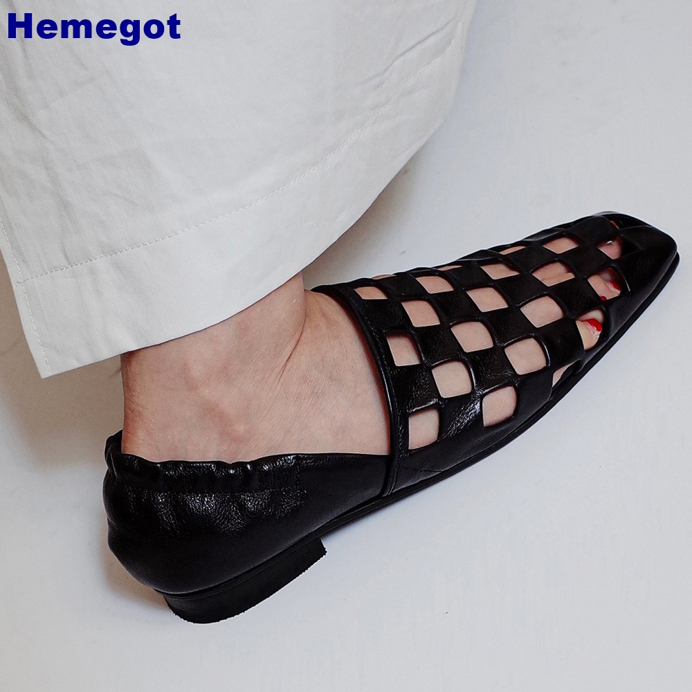 Women Black Caged Flat Sandals - Men Shoes On recension och pris