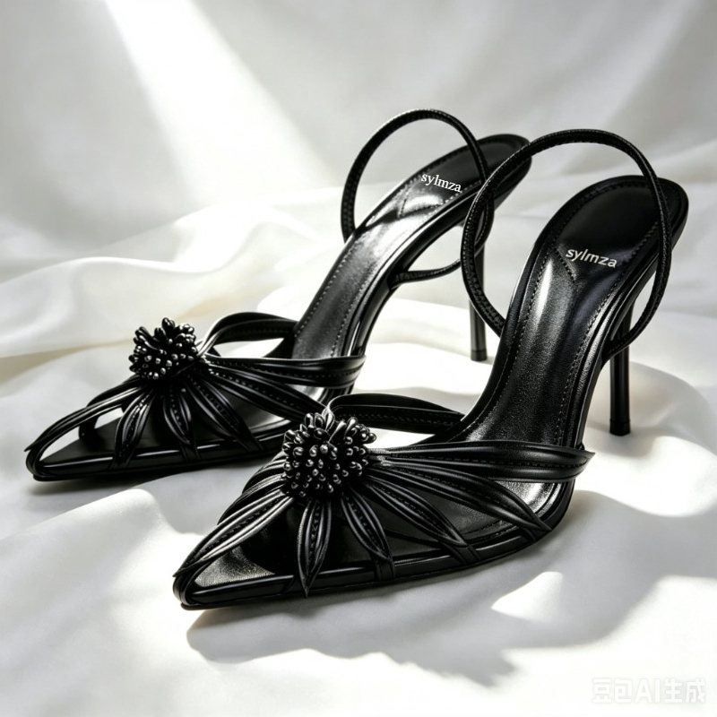 Luxury Gold Floral Detail Slin - Dress Shoe Pointed recension och pris