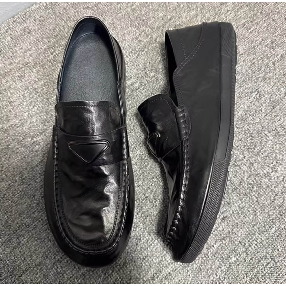 Handcrafted Black Leather Driv - Men'S Shoes Drivers recension och pris