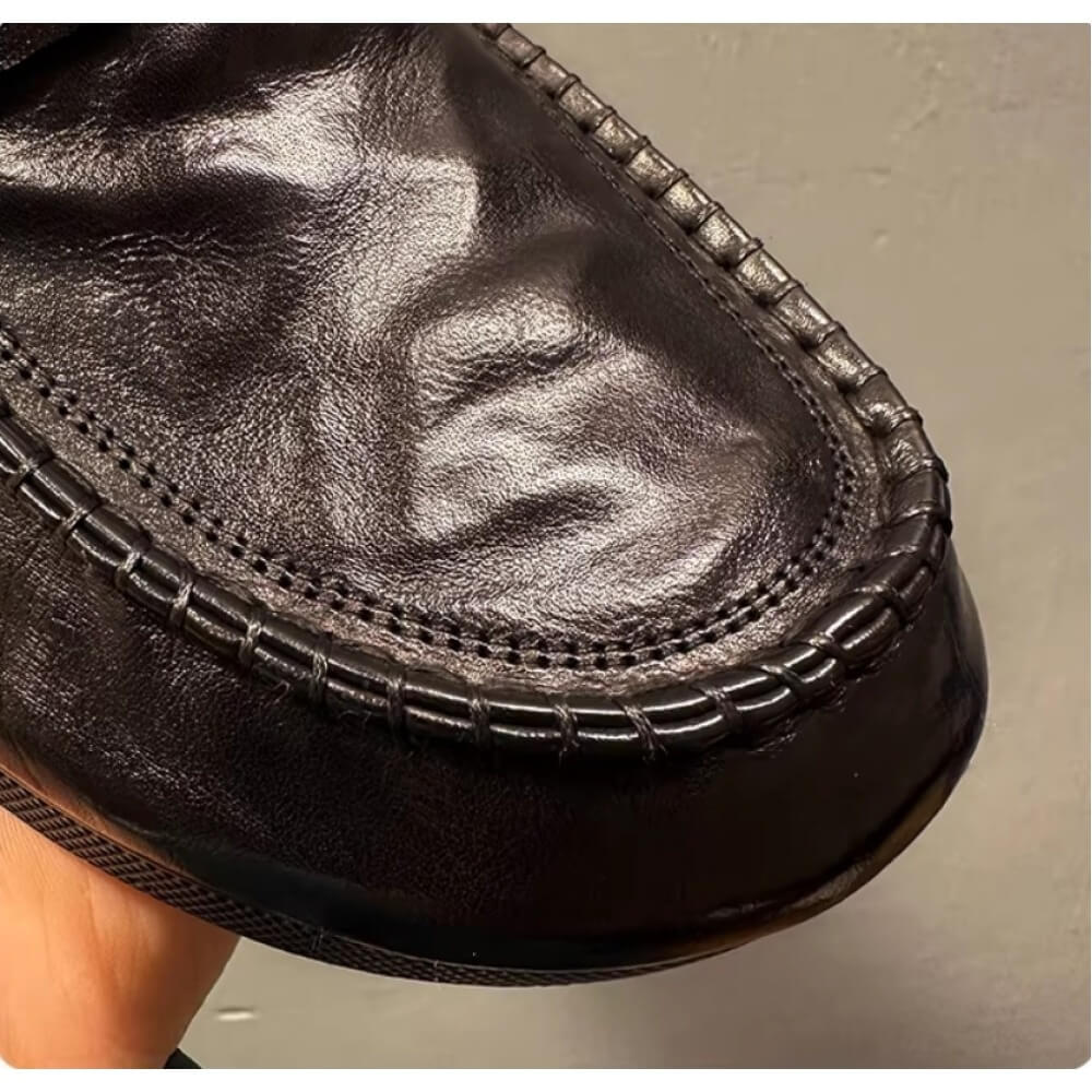 Handcrafted Black Leather Driv - Men'S Shoes Drivers recension och pris