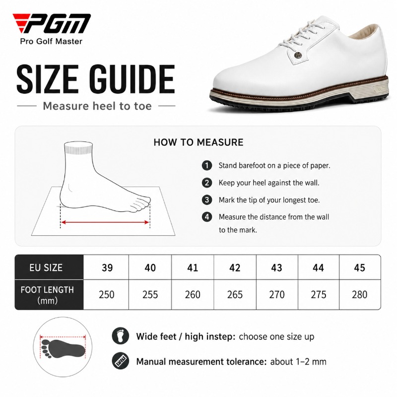 PGM Men's Cow Leather Golf Sho - Men Shoes Eu To Us recension och pris