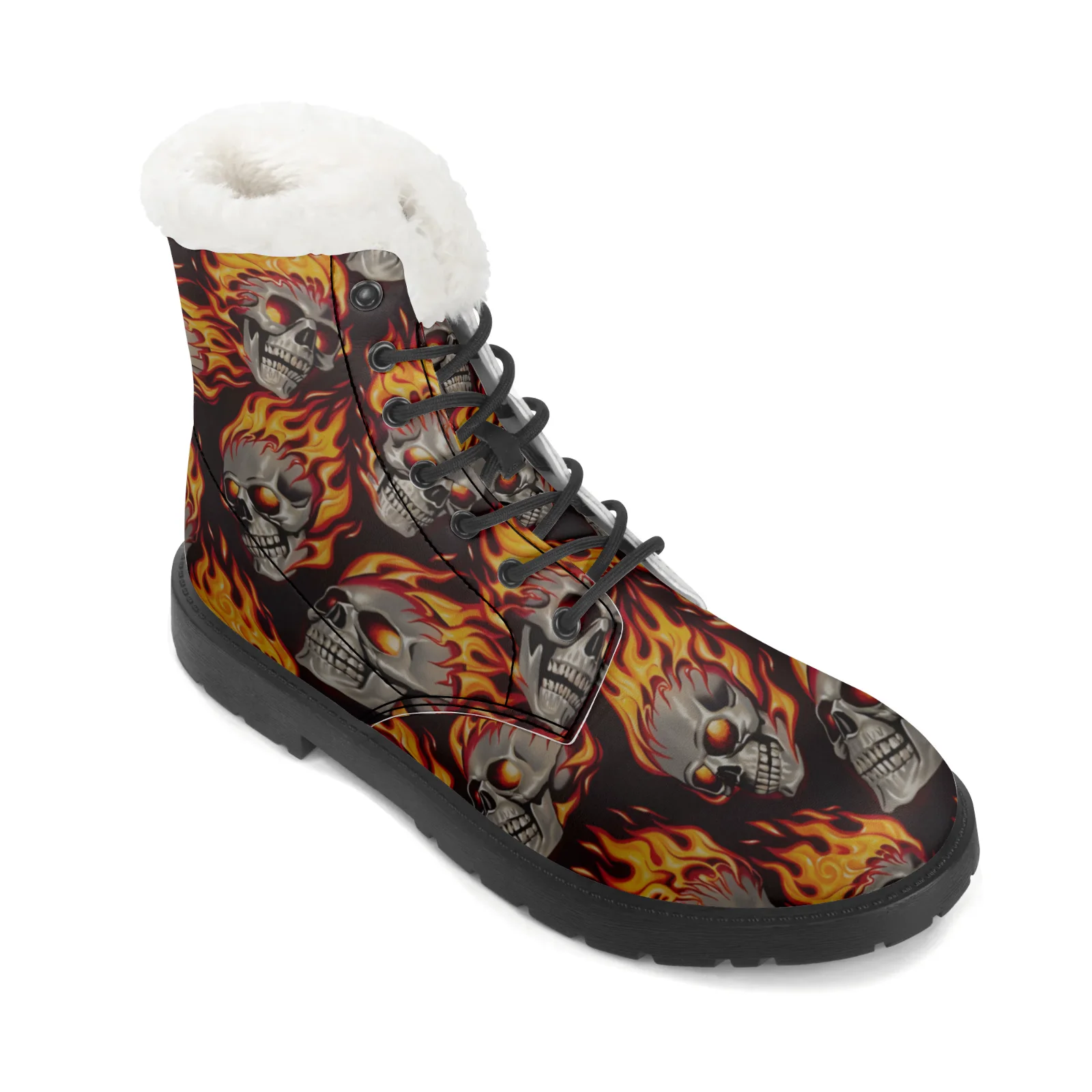 Fire Skull Patterns Snow Boots - Men Shoes Eu To Us recension och pris