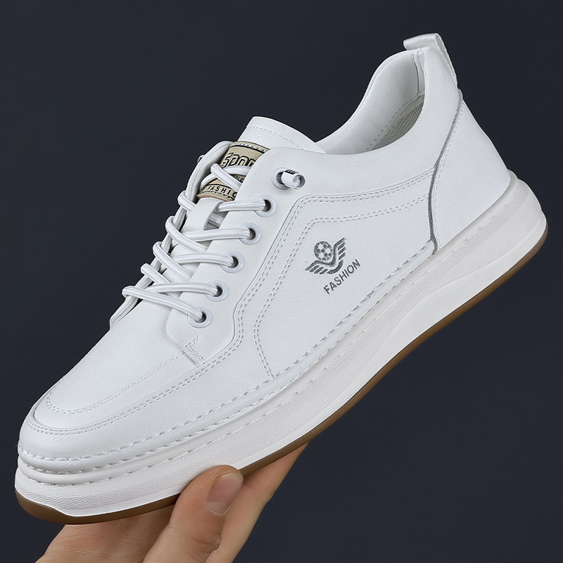 Spring Autumn Cow Leather Snea - Men Shoes White Colour recension och pris
