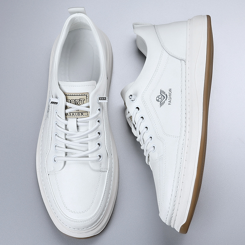 Spring Autumn Cow Leather Snea - Men Shoes White Colour recension och pris